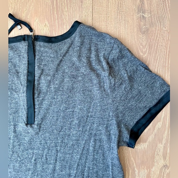 Ann Taylor | gray modal t-shirt with black trim and zipper back - Picture 5 of 9